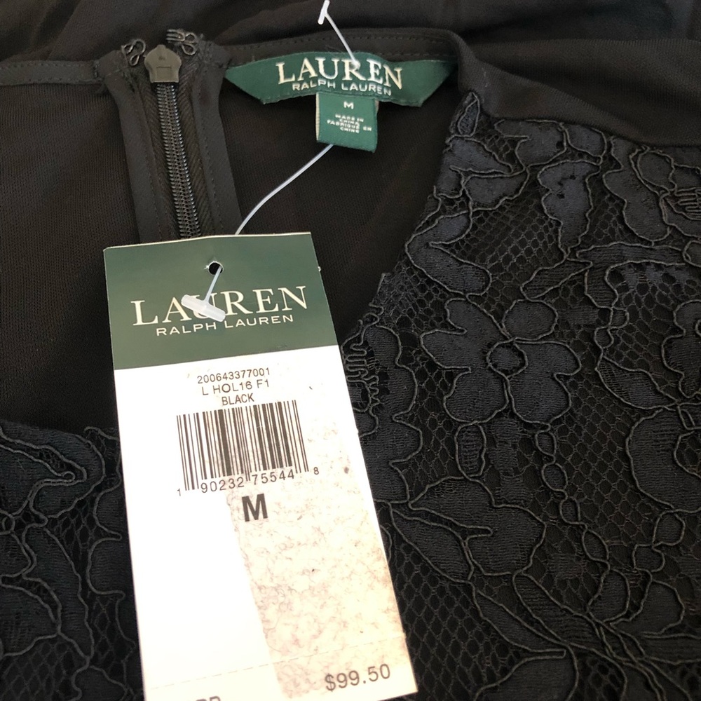 NEW Lauren Ralph Lauren Black Lace Sleeveless Top - Picture 10 of 11